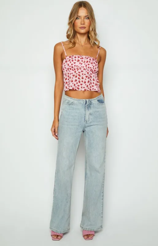 Yesterday Pink Floral Cami Top sold by Beginning Boutique