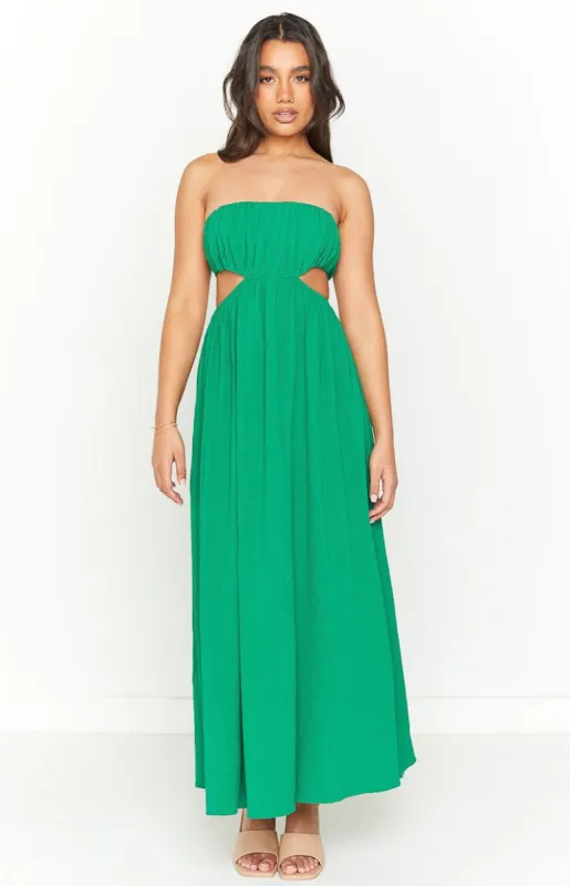 Bea Green Midi Dress sold by Beginning Boutique