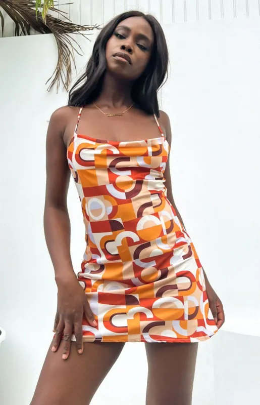 Arrosa Orange Mini Dress sold by Beginning Boutique