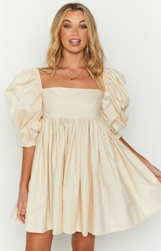 Tiana Cream Mini Dress sold by Beginning Boutique