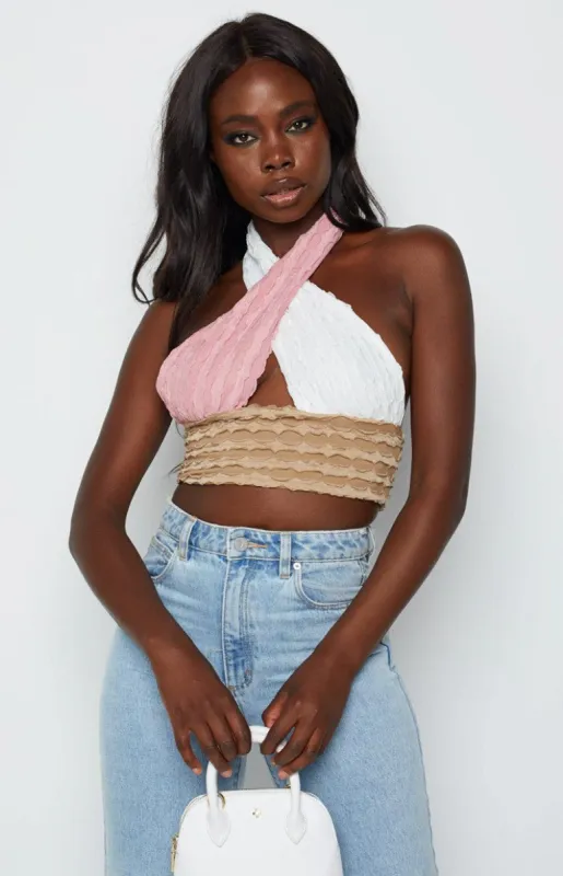 Palette Halter Top Neutral sold by Beginning Boutique