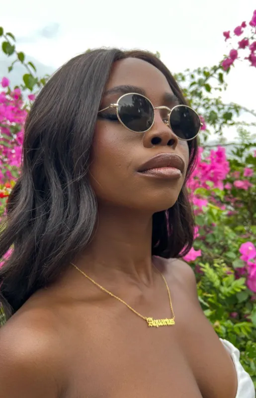 90s Round Metal Gold Sunglasses sold by Beginning Boutique