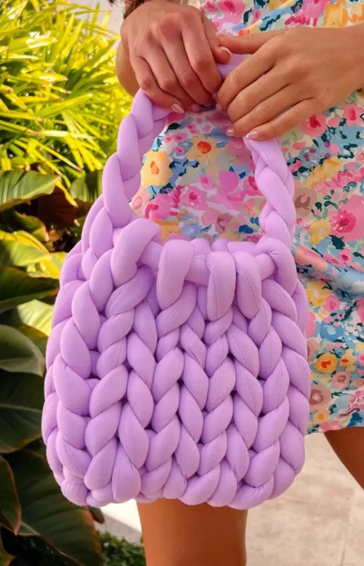 Marta Purple Crochet Bag sold by Beginning Boutique