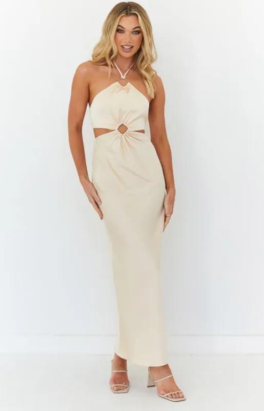 Paras Champagne Maxi Dress sold by Beginning Boutique