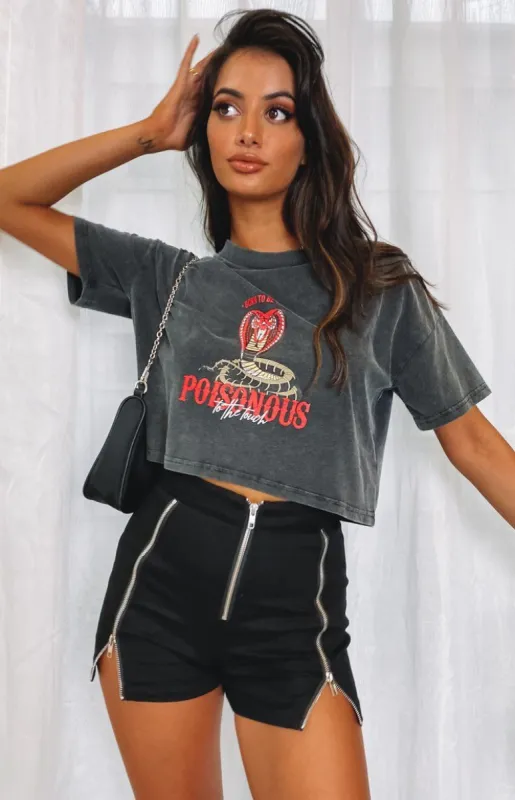 Announce Zip Shorts Black sold by Beginning Boutique