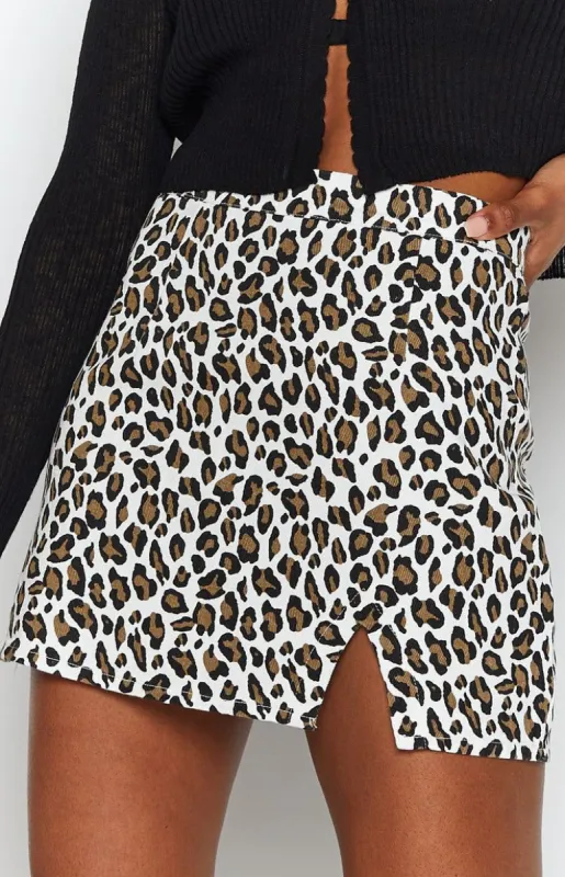 Milan Mini Skirt Leopard sold by Beginning Boutique