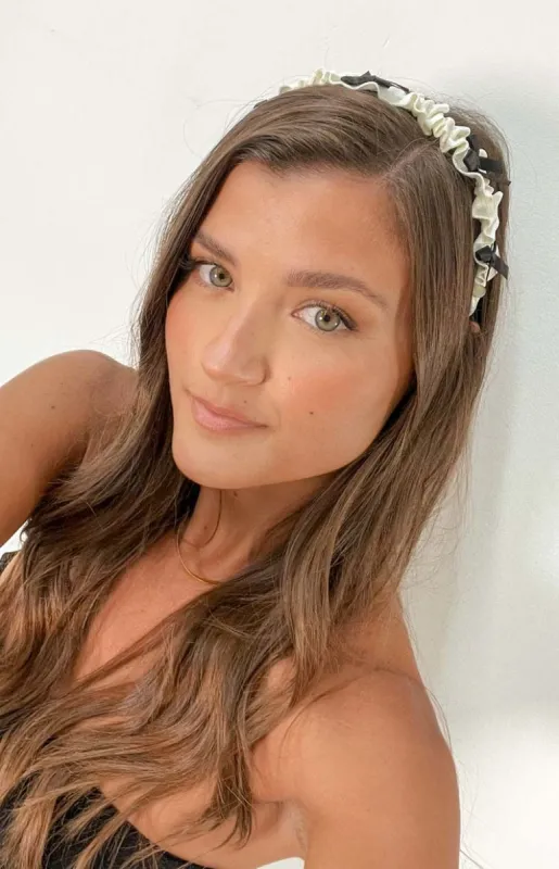 Jasmine White Bow Headband sold by Beginning Boutique