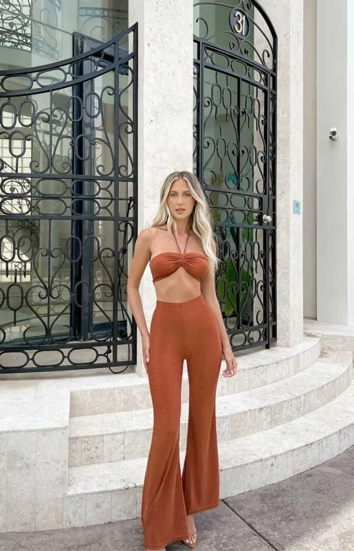 Stassie Rust Pants sold by Beginning Boutique