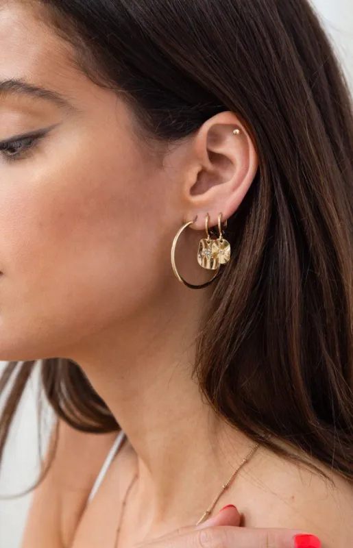 Eclat Cynthia Earrings 4 Pack Gold made by Beginning Boutique