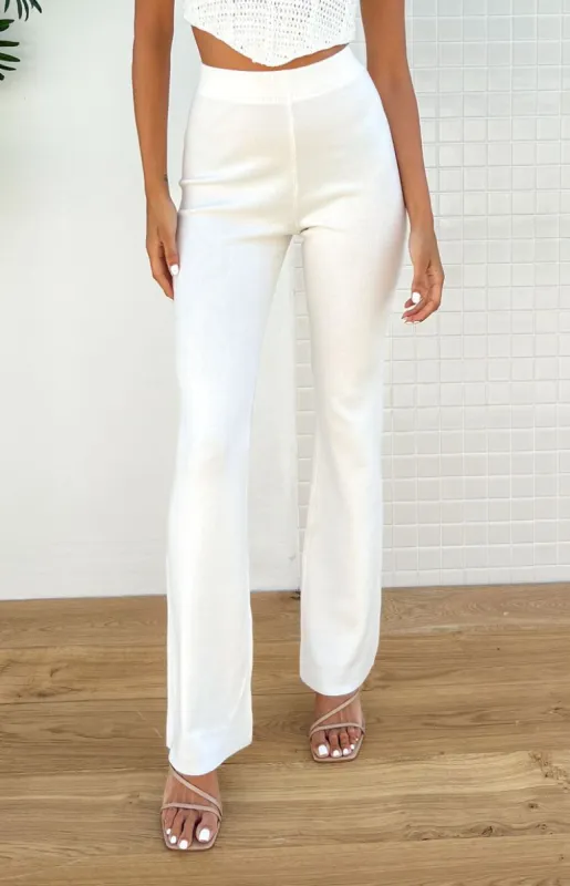 Kerri White Knit Pants sold by Beginning Boutique