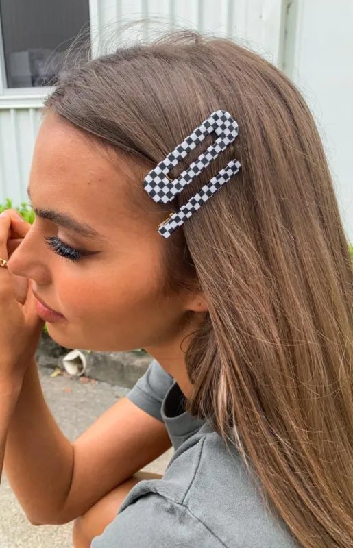 Eclat Nadia Check 3 PK Hair Clip sold by Beginning Boutique