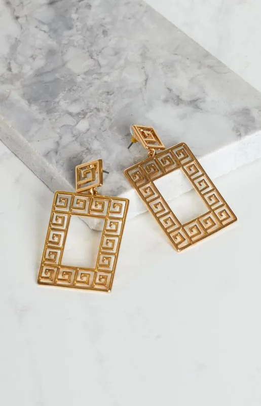 Eclat Geo Earrings Gold sold by Beginning Boutique