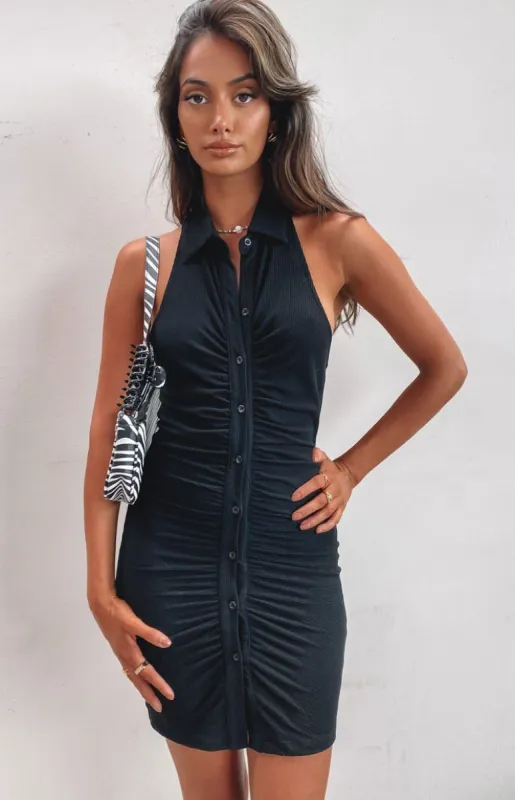 Lemonade Mini Dress Black sold by Beginning Boutique