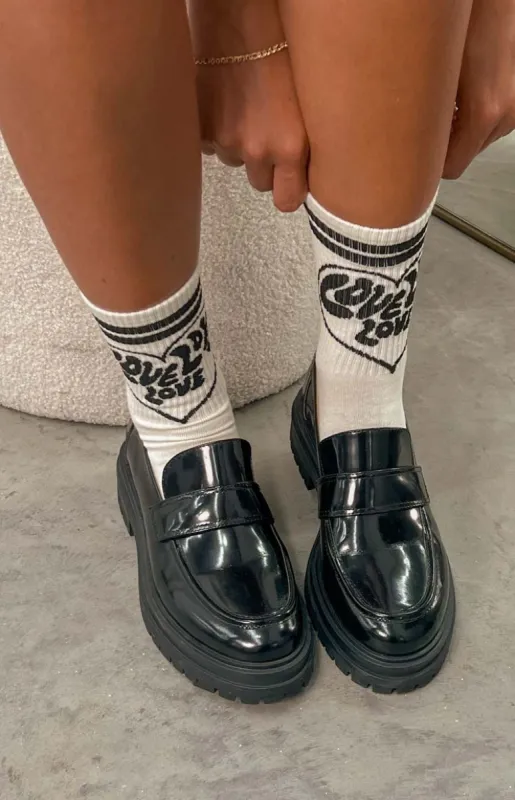Aston Black Love Socks sold by Beginning Boutique