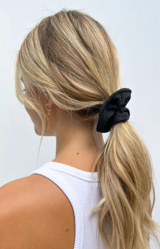 Country Girl Scrunchie Black Denim sold by Beginning Boutique