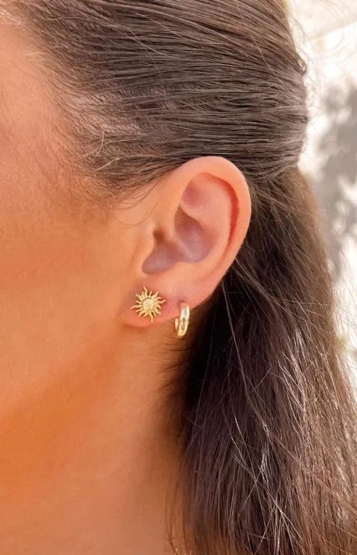 Ataina Gold Sun Earrings sold by Beginning Boutique