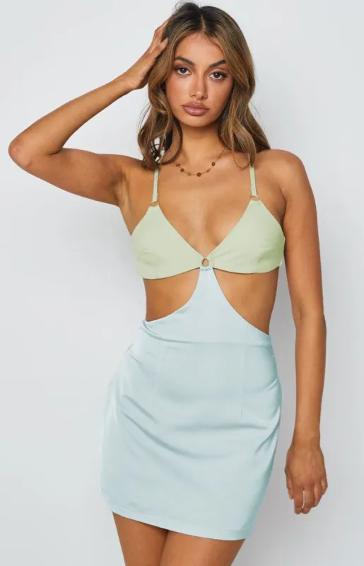 Hilton Mini Dress Green sold by Beginning Boutique