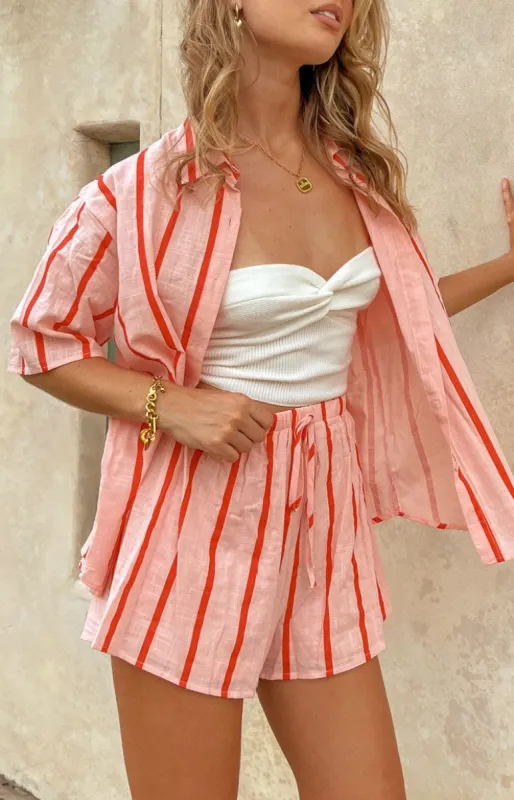 Evah Pink Stripe Short sold by Beginning Boutique