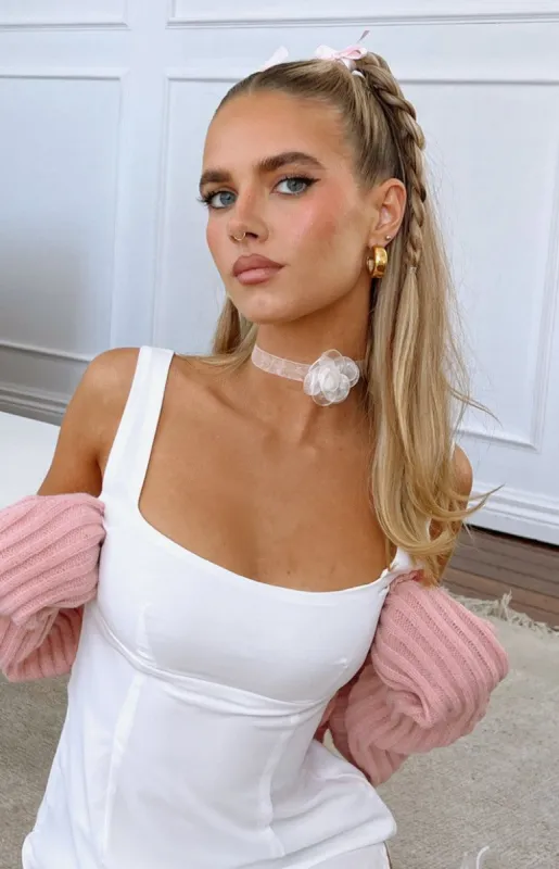 Nights Out Cream Flower Choker sold by Beginning Boutique