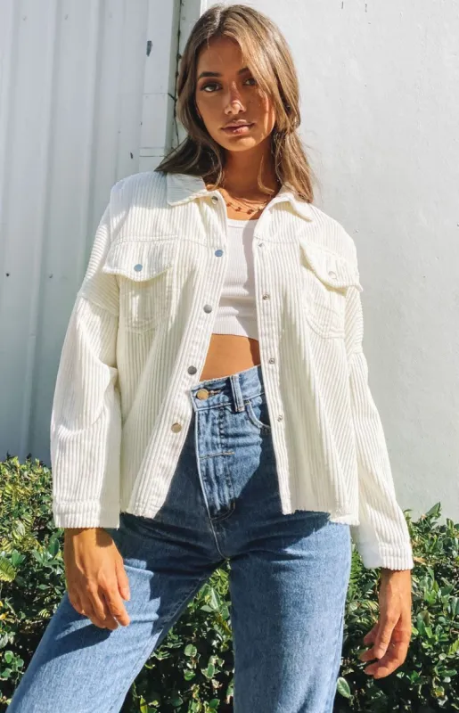 Rayna Cord Jacket Cream sold by Beginning Boutique