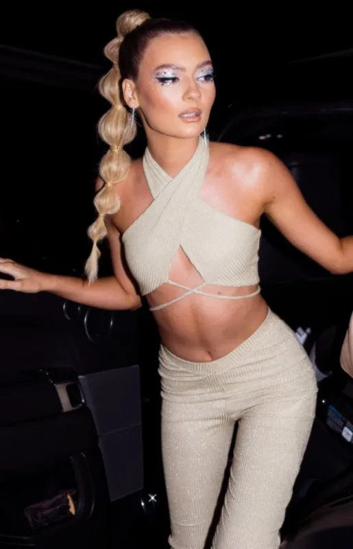 Cher Halter Top Gold sold by Beginning Boutique