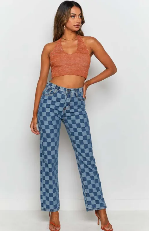 Gambit Blue Denim Jeans Check sold by Beginning Boutique