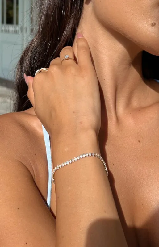 Brinley Gold Plated Marquise Bracelet sold by Beginning Boutique