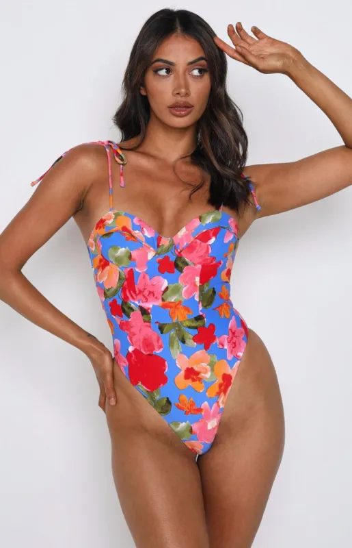 9.0 Swim Blair Blue Floral One Piece sold by Beginning Boutique