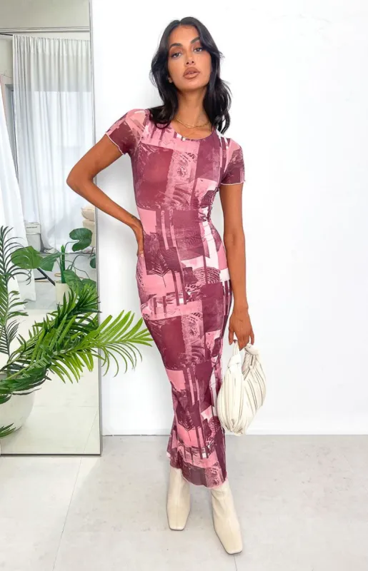Auli Mesh Printed Midi Dress sold by Beginning Boutique