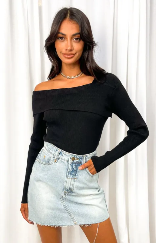 Colsten Black Knit Sweater sold by Beginning Boutique
