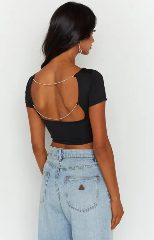 Aubree Black Baby Tee sold by Beginning Boutique