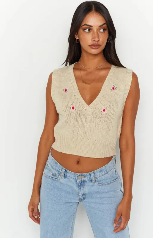 The Susie Vest Cream sold by Beginning Boutique