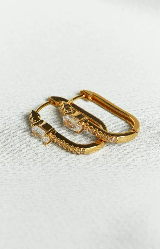 Amari Gold Stainless Steel Hoop Earrings sold by Beginning Boutique