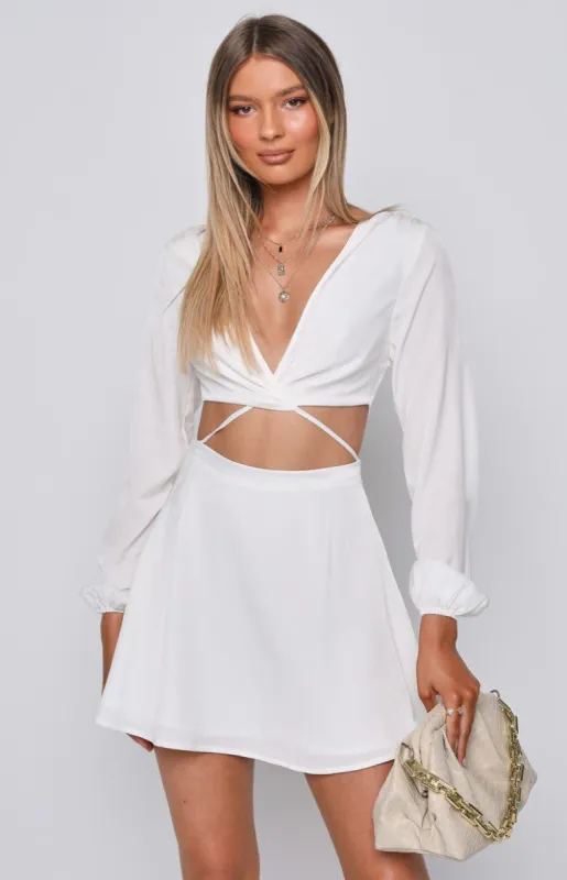 Jupiter White Mini Dress sold by Beginning Boutique