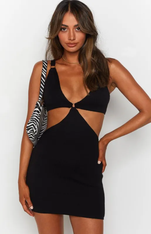 Riviera Mini Dress Black sold by Beginning Boutique