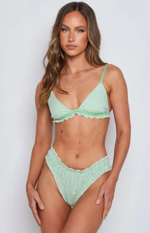 Marseille Bralette Green Gingham sold by Beginning Boutique