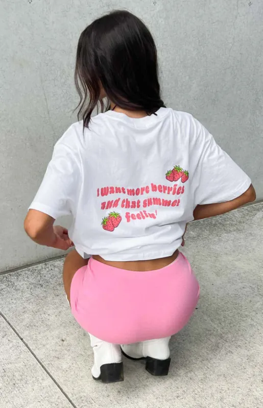 Watermelon Sugar White Print Oversized Tee sold by Beginning Boutique
