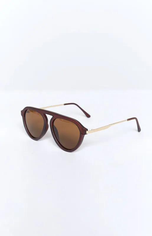 Eclat Zephyr 70's Sunglasses Brown made by Beginning Boutique