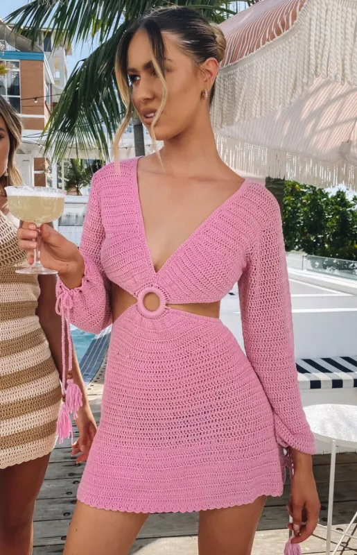 9.0 Swim Cleo Crochet Dress Pink