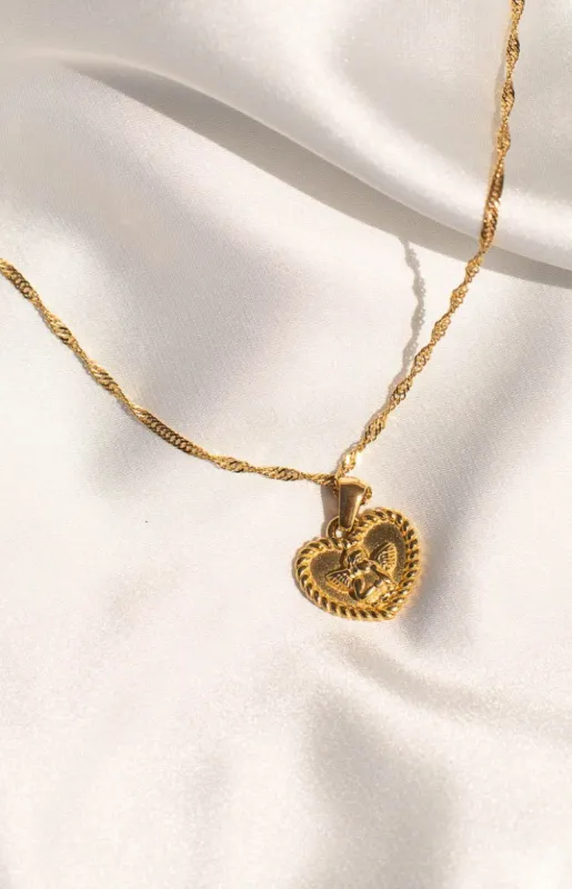 Angel Girl Gold Stainless Steel Necklace sold by Beginning Boutique