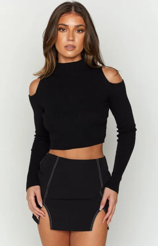 Cynthia Black Long Sleeve Top sold by Beginning Boutique
