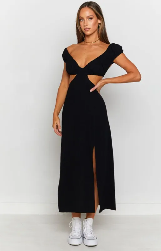 Saisha Off The Shoulder Maxi Dress Black sold by Beginning Boutique