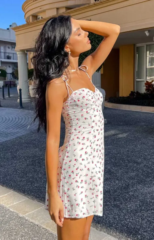 Penny Lane Pink Roses Mini Dress sold by Beginning Boutique