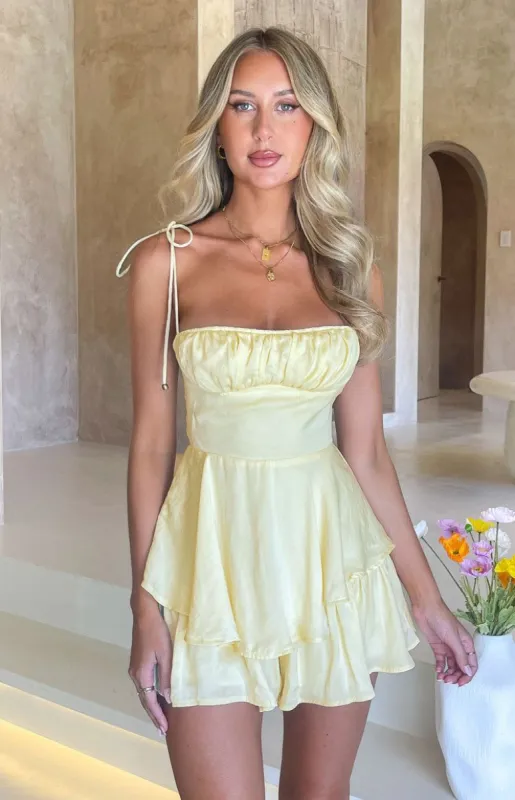 Alina Lemon Playsuit made by Beginning Boutique