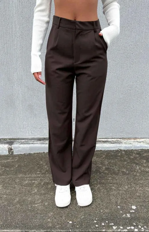 Malcolm Brown Straight Leg Pants sold by Beginning Boutique