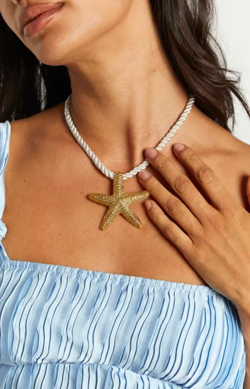 Oceans Jewel Yellow Starfish Pendant Necklace sold by Beginning Boutique