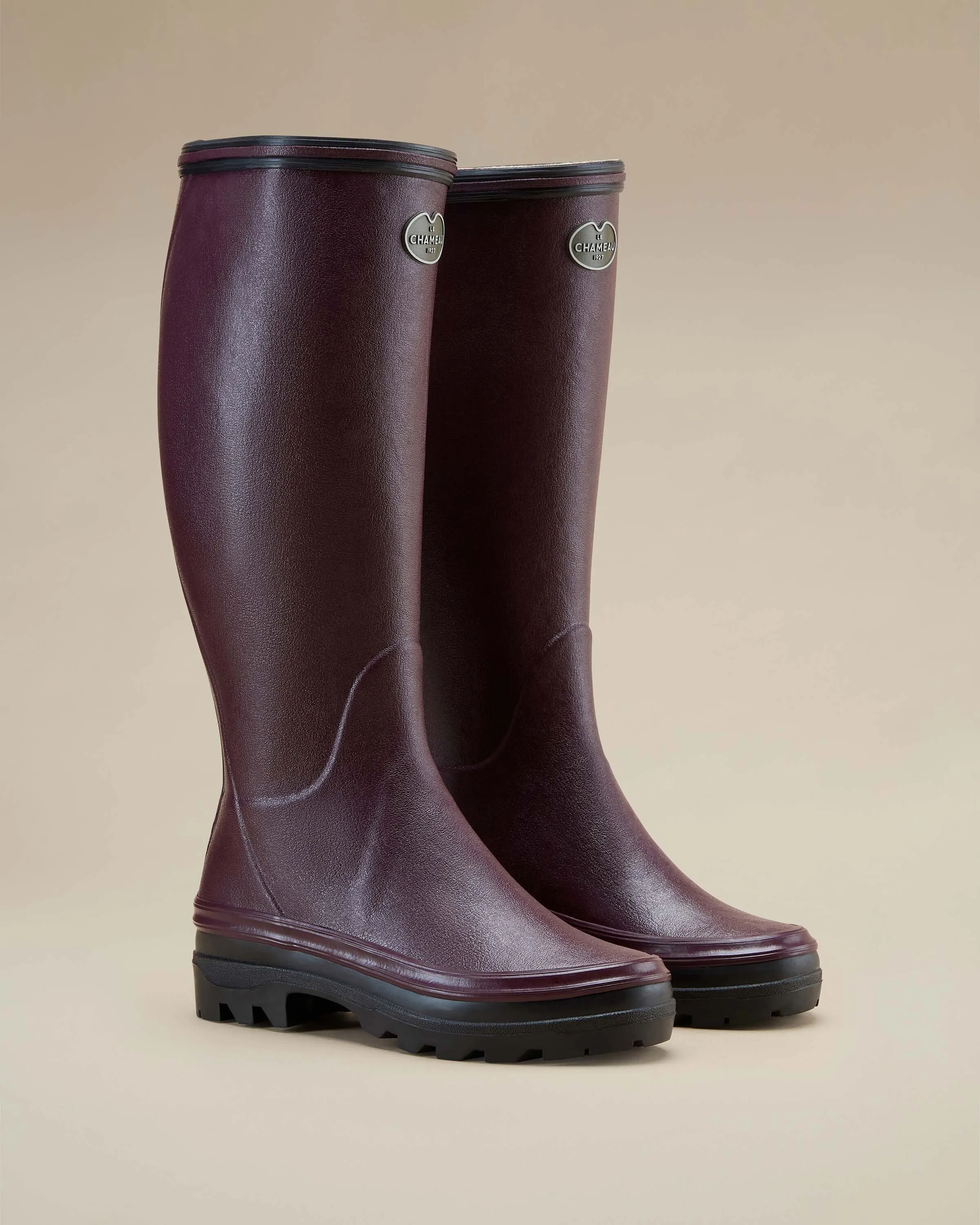 Women's Giverny Jersey Lined Wellington Boot - Cherry Red sold by Le Chameau product image thumbnail 2