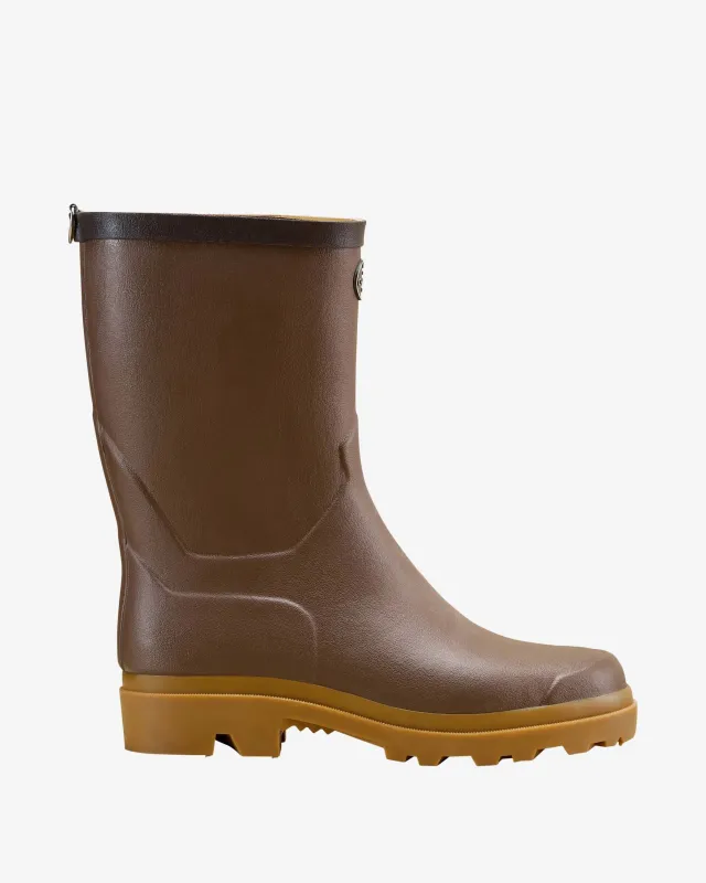 Men's Zermatt Leather Lined Short Wellington Boot - Brown sold by Le Chameau