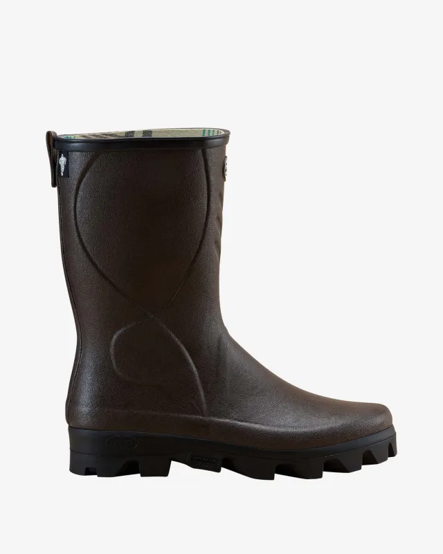 Men's Cérès Jersey Lined Short Wellington Boot - Dark Brown made by Le Chameau