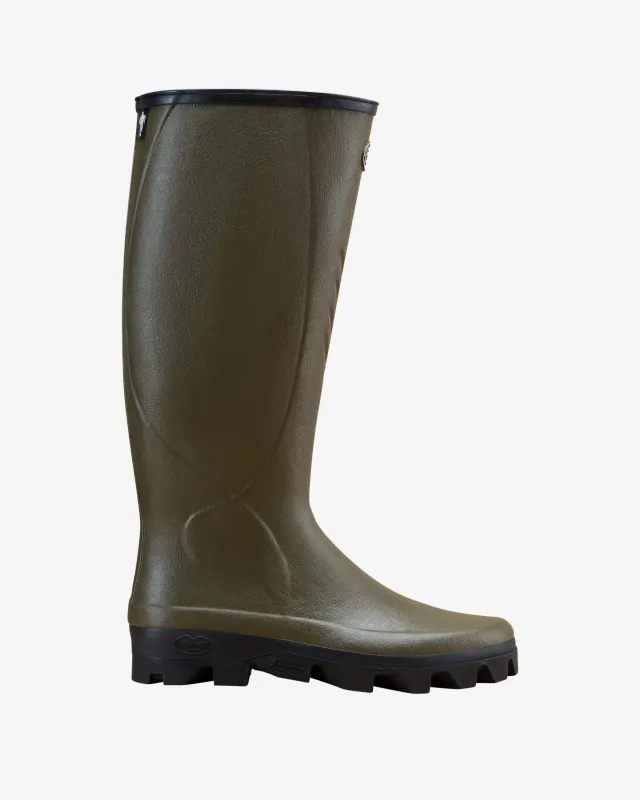 Men's Cérès Jersey Lined Wellington Boot - Chameau Green made by Le Chameau